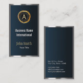 モノグラムメタルフレームダークグリーン名刺 名刺 (正面/裏面)