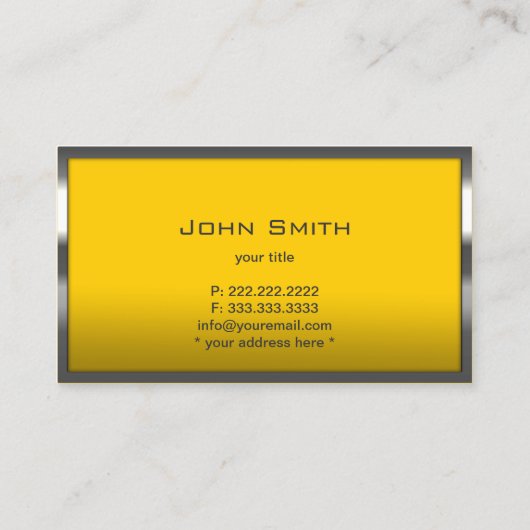モノグラムメタルフレームプロフェッショナル黄 名刺 (裏面)