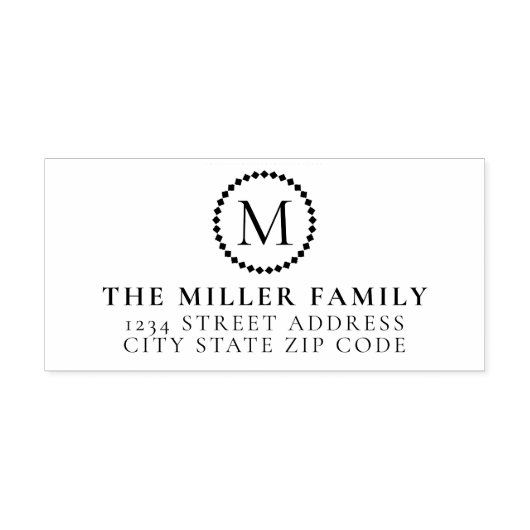 モノグラムメダリオンファミリーテンプレート差出人住所 ラバースタンプ (インプリント)