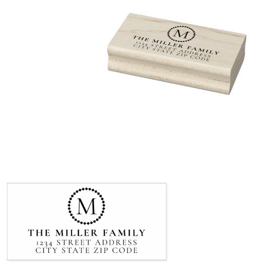 モノグラムメダリオンファミリーテンプレート差出人住所 ラバースタンプ (押印)