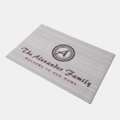 モノグラムメダリオンファミリー名歓迎 ドアマット (アングル)