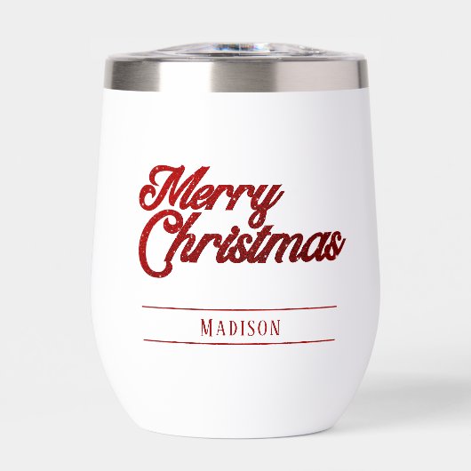 モノグラムメリークリスマスレッドスクリプト (正面)