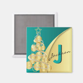 モノグラムメリークリスマス マグネット (正面/裏面)