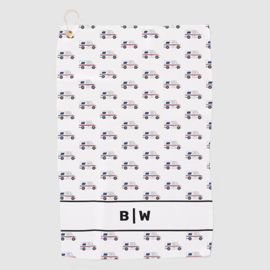 モノグラムメールキャリア郵便トラック ゴルフタオル (正面)