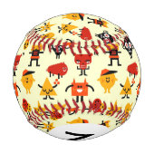 モノグラムモおもしろいンスターパターン 野球ボール (裏面)