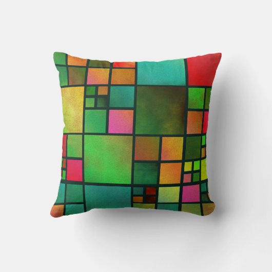 モノグラムモザイク幾何学模様の枕 クッション (裏面)