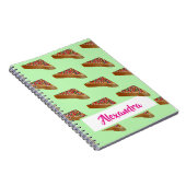 モノグラムモダンおもしろいパステルグリーン妖精パン。 ノートブック (右側)