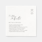 モノグラムモダンおもしろい事実結婚の スタンダードカクテルナプキン (正面)