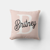 モノグラムモダンとネームPastelピンク クッション (正面)