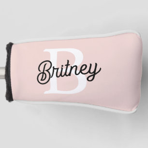 モノグラムモダンとネームPastelピンク ゴルフヘッドカバー