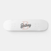 モノグラムモダンとネームPastelピンク スケートボード (横)