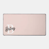 モノグラムモダンとネームPastelピンク デスクマット (正面)