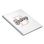 モノグラムモダンとネームPastelピンク ノートブック (右側)