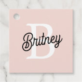 モノグラムモダンとネームPastelピンク フェイバータグ (正面)