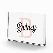 モノグラムモダンとネームPastelピンク フォトブロック (右)