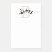 モノグラムモダンとネームPastelピンク ポストイット (正面)