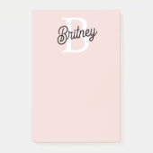 モノグラムモダンとネームPastelピンク ポストイット (正面)