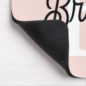 モノグラムモダンとネームPastelピンク マウスパッド (コーナー)