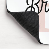 モノグラムモダンとネームPastelピンク マウスパッド (コーナー)