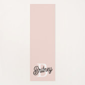モノグラムモダンとネームPastelピンク ヨガマット (正面)