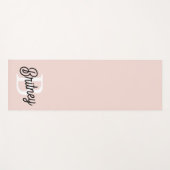 モノグラムモダンとネームPastelピンク ヨガマット (正面(横))