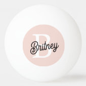 モノグラムモダンとネームPastelピンク 卓球ボール (正面)