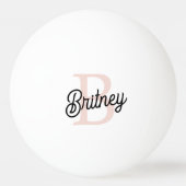 モノグラムモダンとネームPastelピンク 卓球ボール (正面)