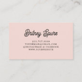モノグラムモダンとネームPastelピンク 名刺 (裏面)