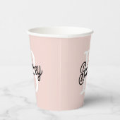 モノグラムモダンとネームPastelピンク 紙コップ (右)