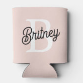 モノグラムモダンとネームPastelピンク 缶クーラー (裏面)