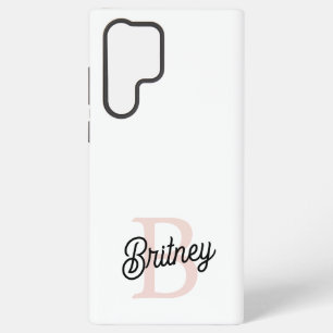 モノグラムモダンとネームPastelピンク Samsung Galaxy S22 Ultraケース