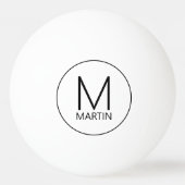 モノグラムモダンとネームPing Pong Ba 卓球ボール (裏面)