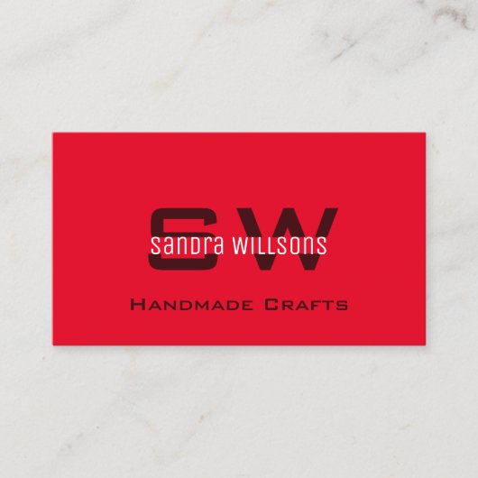 モノグラムモダンとロスタイリッシュゴを使用した赤ブルゴーニュ 名刺 (正面)