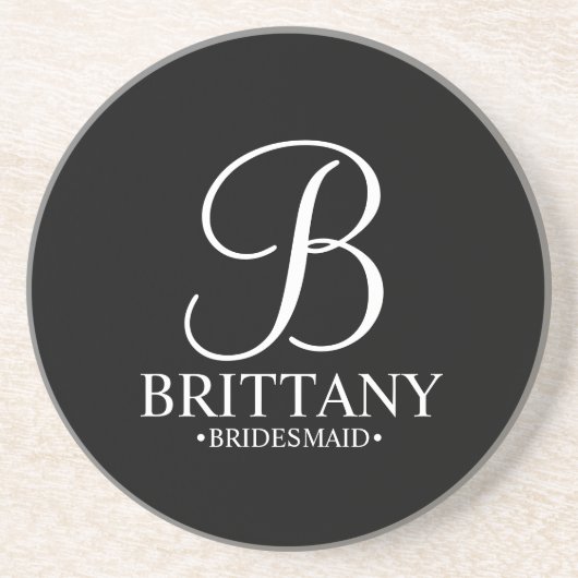 モノグラムモダンと名前Bridesmaid コースター (正面)