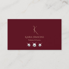モノグラムモダンと宝石で赤いプレーンのワイン 名刺