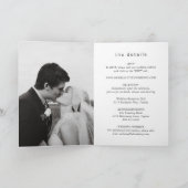 モノグラムモダンな黒と白の結婚式 招待状 (内部)