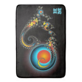 モノグラムモダンのドラゴンムーンフラクタルアート バスマット (正面縦)