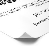 モノグラムモダンの結婚新婚旅行ファンドQRコード ポスター (角)