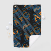 モノグラムモダンの繰り返しイニシャルと名前 ゴルフタオル (インサイチュ)