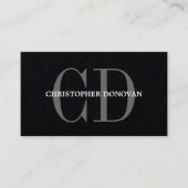 モノグラムモダンはっきりしたコンサルタント黒紙 名刺 (正面)