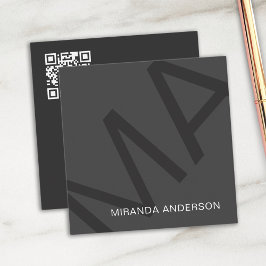 モノグラムモダンはっきりしたタイポグラフィプロフェッショナル スクエア名刺