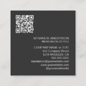 モノグラムモダンはっきりしたタイポグラフィプロフェッショナル スクエア名刺 (裏面)