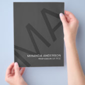 モノグラムモダンはっきりしたタイポグラフィプロフェッショナル チラシ (手)