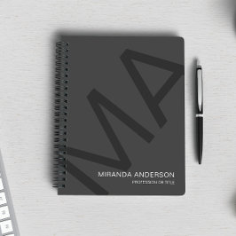 モノグラムモダンはっきりしたタイポグラフィプロフェッショナル ノートブック