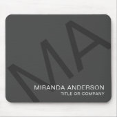 モノグラムモダンはっきりしたタイポグラフィプロフェッショナル マウスパッド (正面)