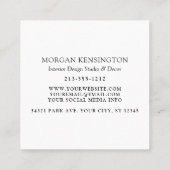 モノグラムモダンまたはロゴの追加QRスキャンコード スクエア名刺 (裏面)