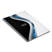 モノグラムモダンを使用したプロフェッショナル曲線パターン ノートブック (右側)