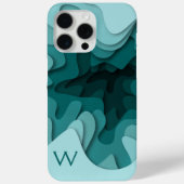モノグラムモダンアクアターコイズ抽象芸術絵画ズ Case-Mate iPhoneケース (裏面)
