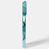 モノグラムモダンアクアターコイズ抽象芸術絵画ズ Case-Mate iPhoneケース (裏面 / 右)