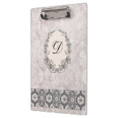 モノグラムモダンアンティーク模様ヴィンテージ花 クリップボード (左)